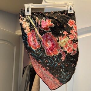 Free people Floral Black and Pink Top